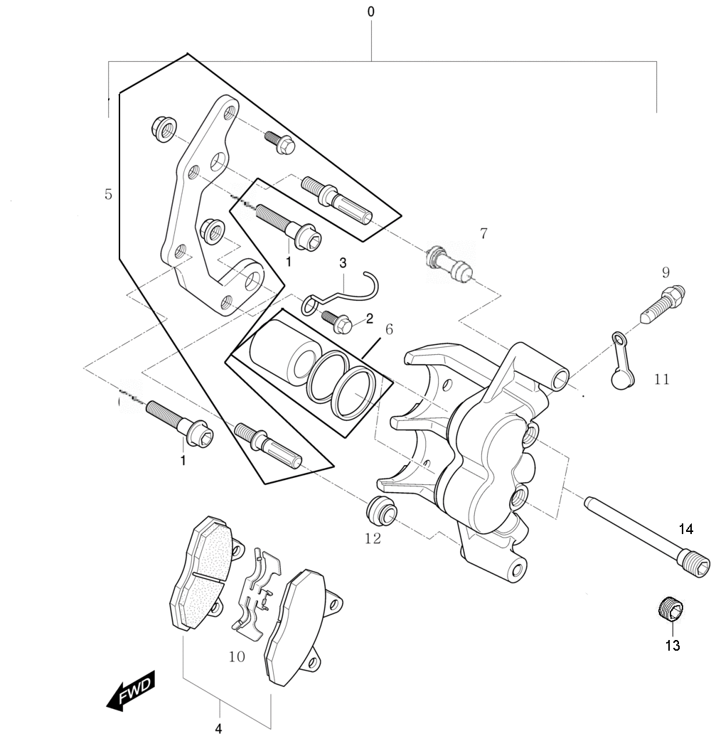 Bremssattel vorne links