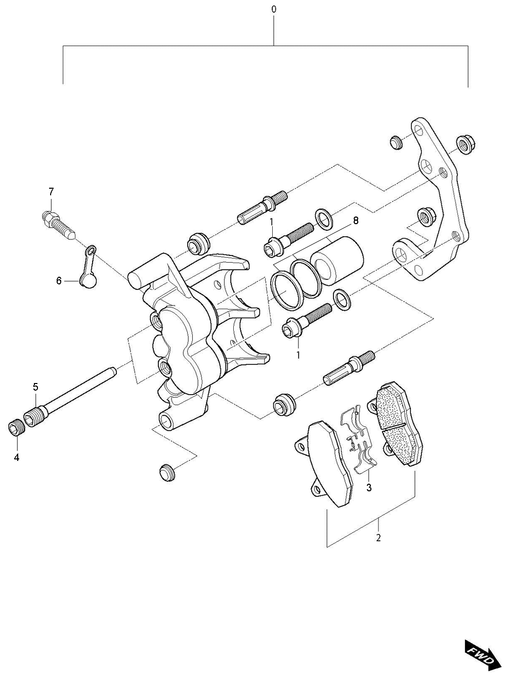 Bremssattel vorne rechts