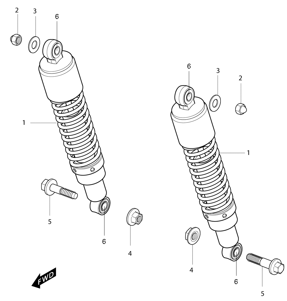 Federbein hinten