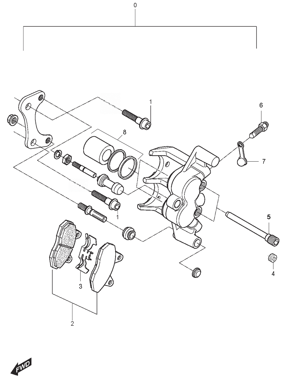 Bremssattel hinten