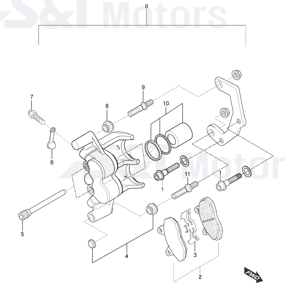 Bremssattel hinten