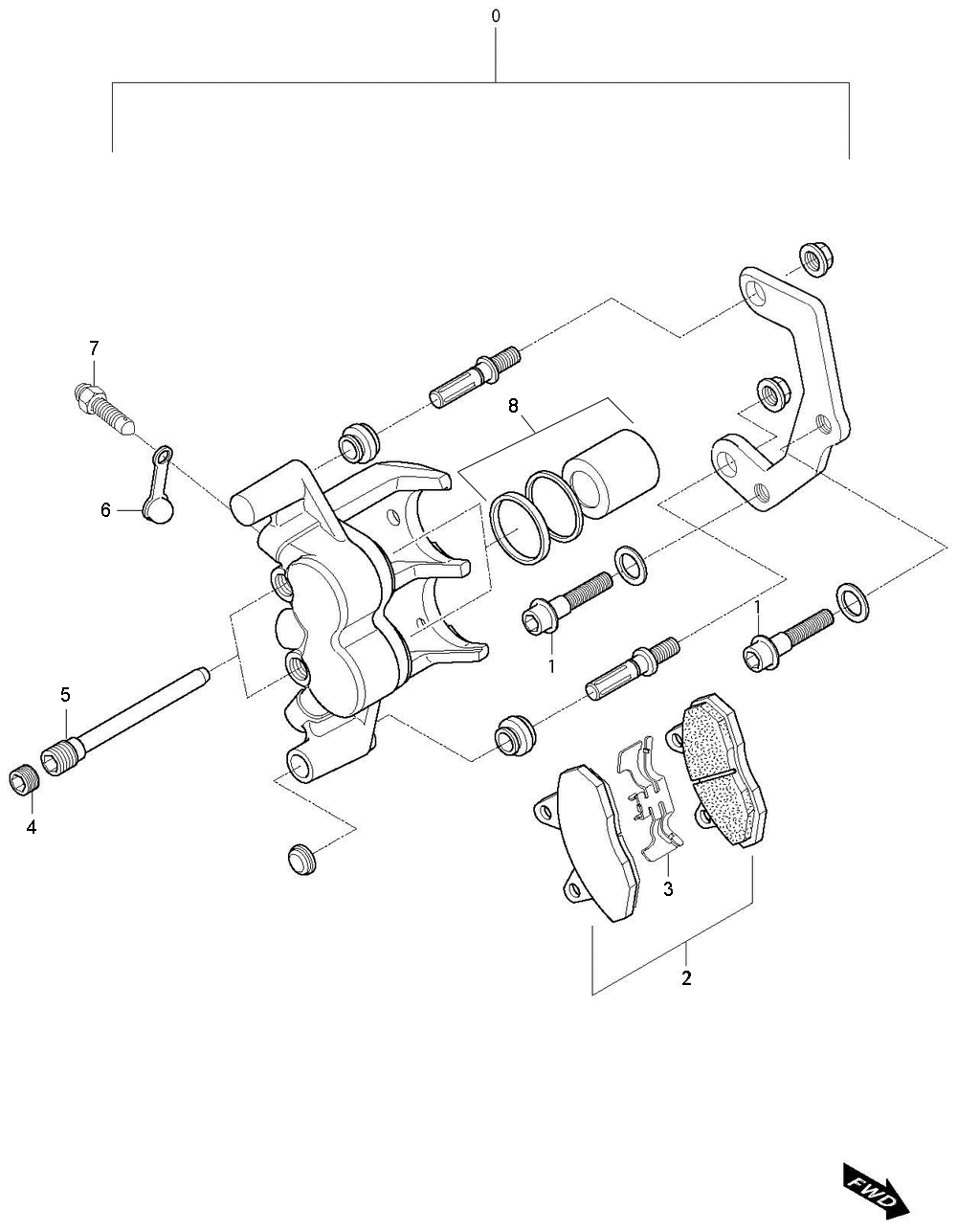Bremssattel hinten