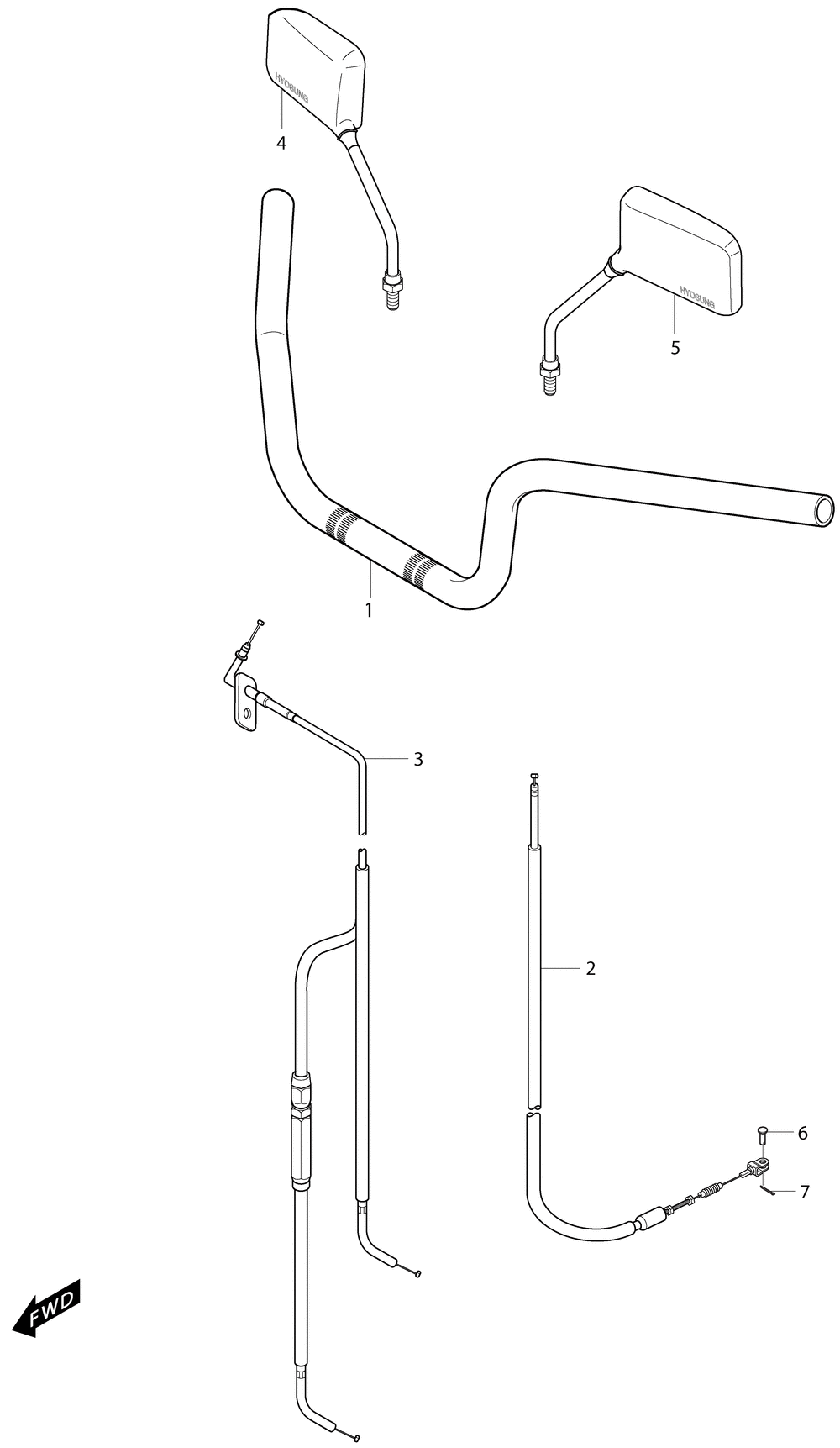 Lenker, Spiegel & Bowdenzüge
