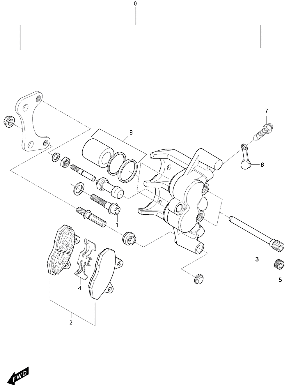 Bremssattel hinten