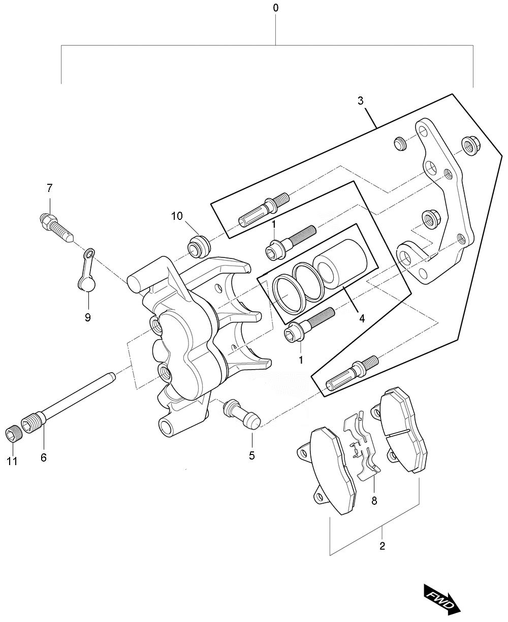 Bremssattel vorne rechts