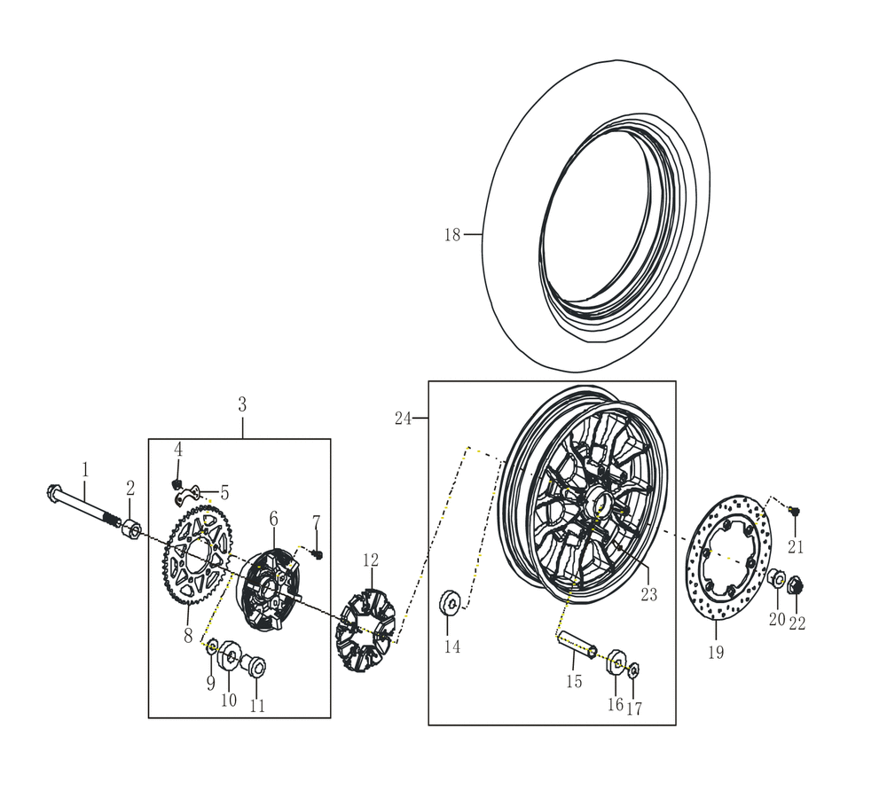 Hinterrad & Bremsscheibe