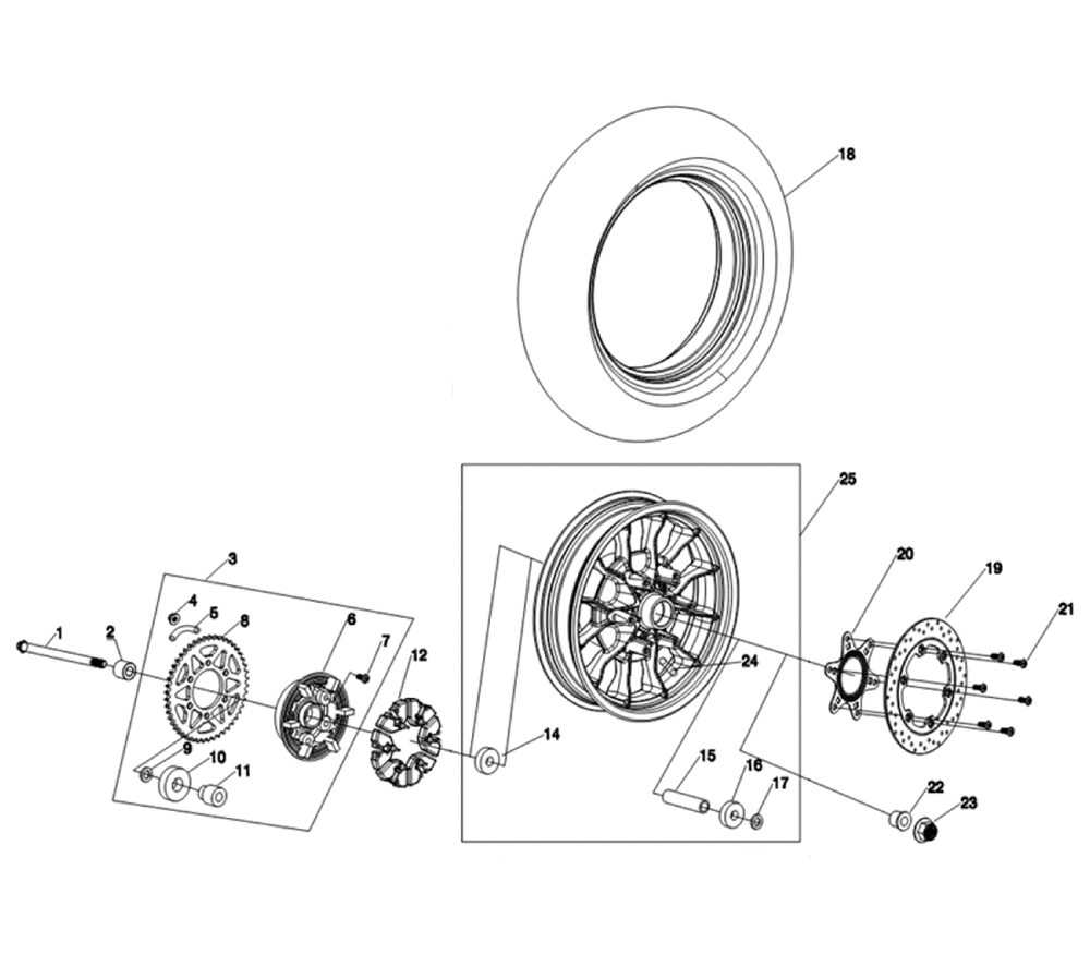 Hinterrad & Bremsscheibe