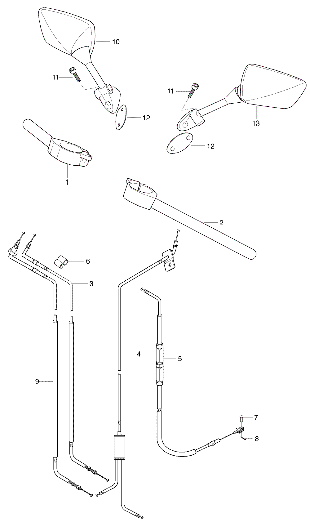Lenker, Spiegel & Bowdenzüge