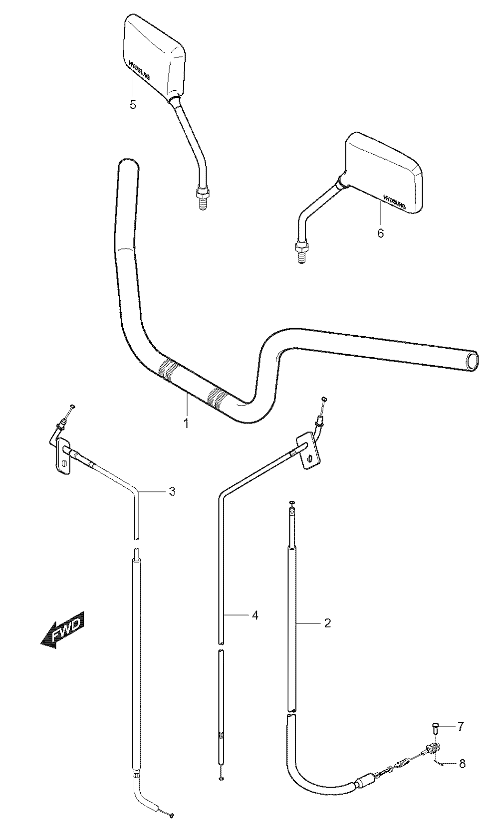 Lenker, Spiegel & Bowdenzüge