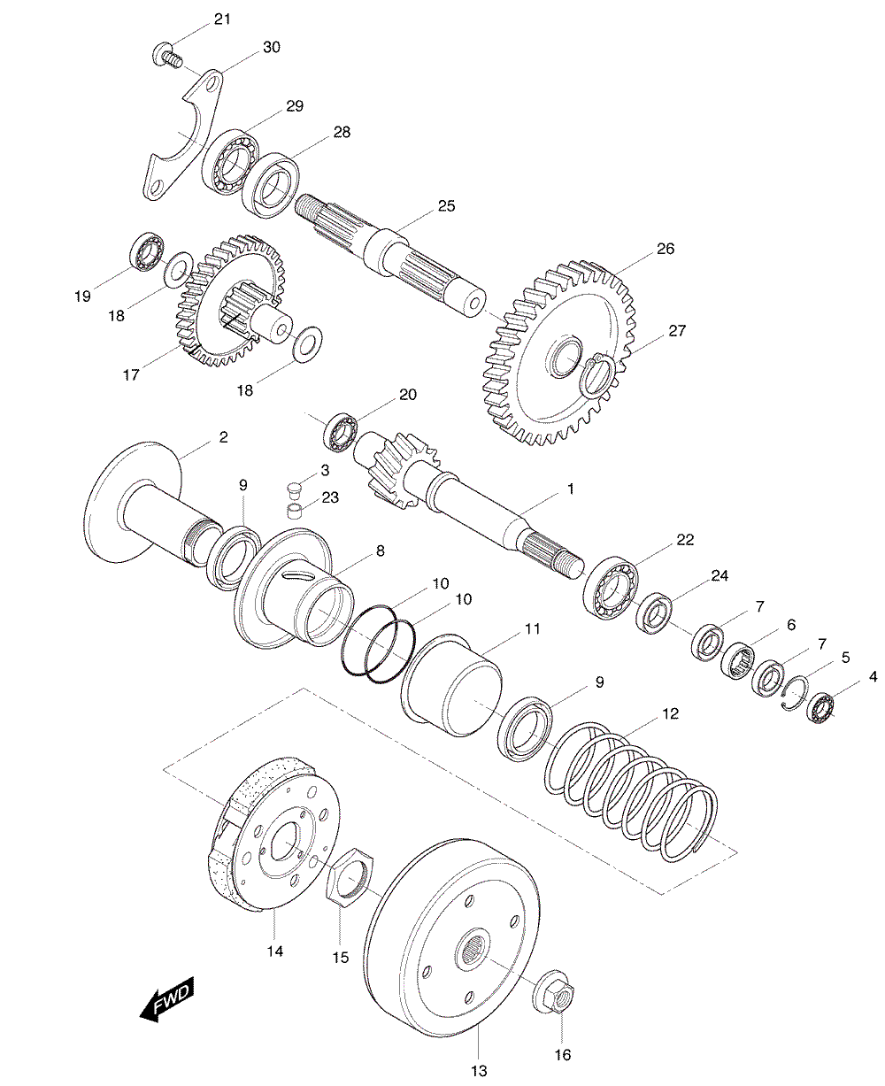 Fliehkraftkupplung & Getriebe