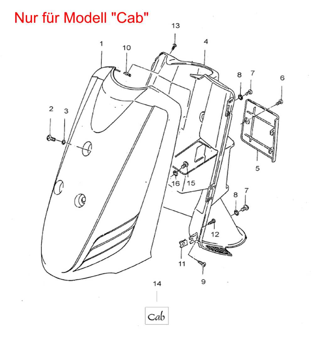 Verkleidungen vorn Cab