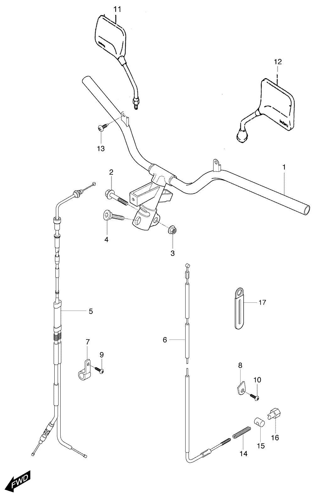 Lenker, Spiegel & Bowdenzüge