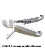Halter Fußraste li. hi. silber